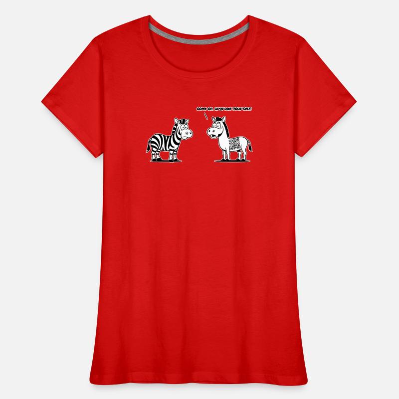 Lustiges Zebra mit QR-Code-Upgrade Frauen Premium Bio T-Shirt