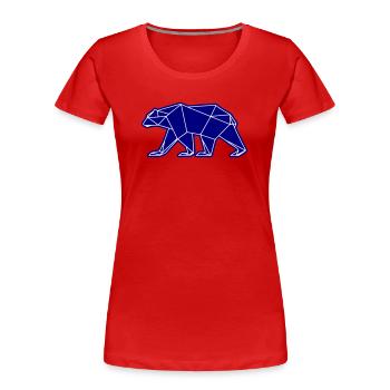 Eisbär Polar Bär Polygon Symbol - Frauen Premium Bio T-Shirt - Rot - Vorne - Mia (176cm)