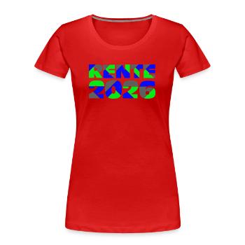 Rente 2026 - T-shirt bio Premium Femme - rouge - Devant - Mia (176cm)