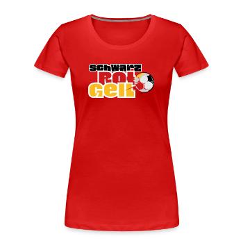 Motif du football pour la Coupe du Monde - T-shirt bio Premium Femme - rouge - Devant - Mia (176cm)