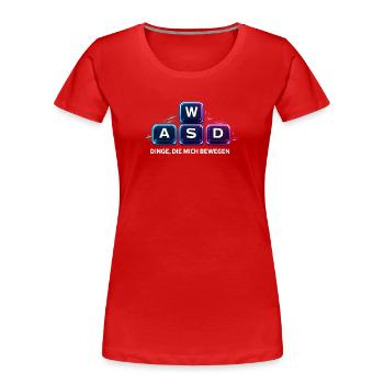 WASD Dinge Die Mich Bewegen - Frauen Premium Bio T-Shirt - Rot - Vorne - Mia (176cm)