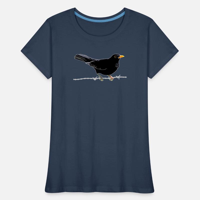 Amsel auf Stacheldraht Frauen Premium Bio T-Shirt
