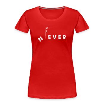Never Cut Boundaries Scissors Design - Women's Premium Organic T-Shirt - red - Front - Mia (176cm)