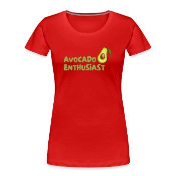 Avocado Enthusiast Design - Frauen Premium Bio T-Shirt - Rot - Vorne - Mia (176cm)