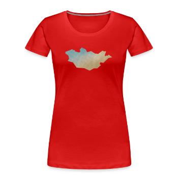 Mongolia - Women's Premium Organic T-Shirt - red - Front - Mia (176cm)