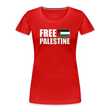 Free Palestine - T-shirt bio Premium Femme - rouge - Devant - Mia (176cm)
