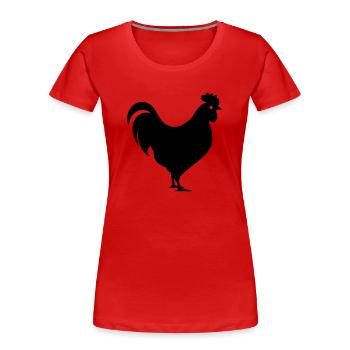 Poule - T-shirt bio Premium Femme - rouge - Devant - Mia (176cm)