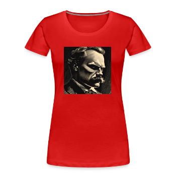 Philosoph Nietzsche - Frauen Premium Bio T-Shirt - Rot - Vorne - Mia (176cm)