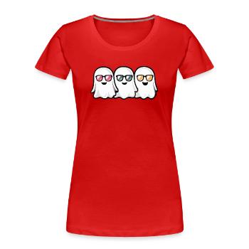 Geister Halloween - Frauen Premium Bio T-Shirt - Rot - Vorne - Mia (176cm)