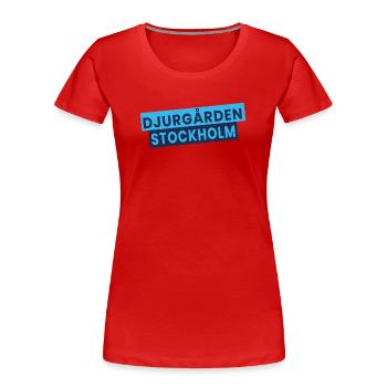 Djurgården Stockholm Text Block - Women's Premium Organic T-Shirt - red - Front - Mia (176cm)