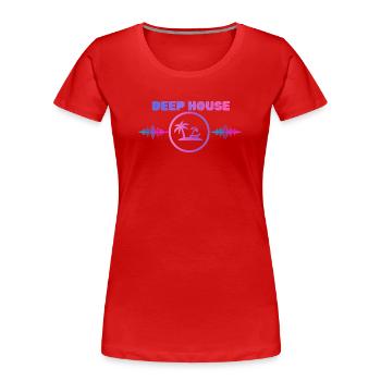 Deep House Vibes  - Frauen Premium Bio T-Shirt - Rot - Vorne - Mia (176cm)