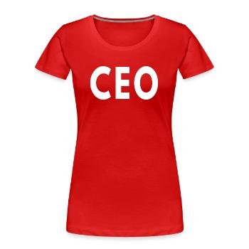 PDG Directeur général Chef d’entreprise - T-shirt bio Premium Femme - rouge - Devant - Mia (176cm)