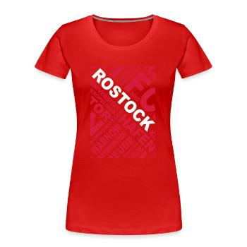 Alles Rostock - Frauen Premium Bio T-Shirt - Rot - Vorne - Mia (176cm)