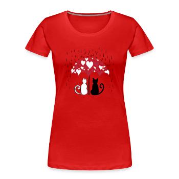 AD Lovely cats II - Frauen Premium Bio T-Shirt - Rot - Vorne - Mia (176cm)