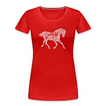 Cheval blanc - T-shirt bio Premium Femme - rouge - Devant - Mia (176cm)