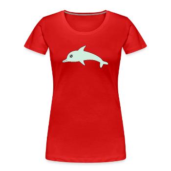 Dolphin Dolphins - Women's Premium Organic T-Shirt - red - Front - Mia (176cm)