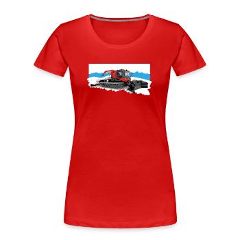 Snow groomer at work in the snow - Women's Premium Organic T-Shirt - red - Front - Mia (176cm)