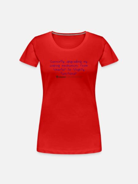 Chaotisches bis leicht funktionales Coping-Design - Frauen Premium Bio T-Shirt - Rot