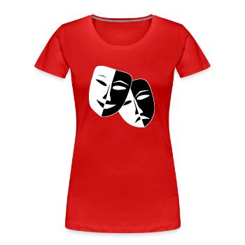 Masques / Comédie et tragédie / Drame - T-shirt bio Premium Femme - rouge - Devant - Mia (176cm)