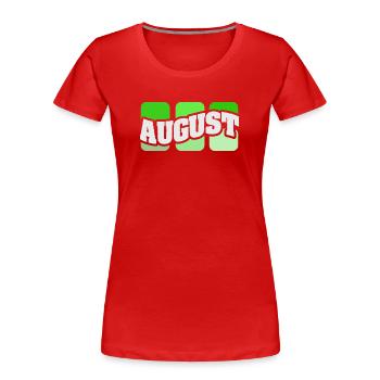 Name August - Frauen Premium Bio T-Shirt - Rot - Vorne - Mia (176cm)