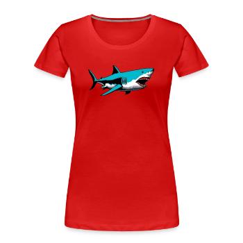 Shark - Women's Premium Organic T-Shirt - red - Front - Mia (176cm)