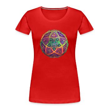 Vénus Fleur / Fleur d'Amour - FINEART - Oriental - T-shirt bio Premium Femme - rouge - Devant - Mia (176cm)