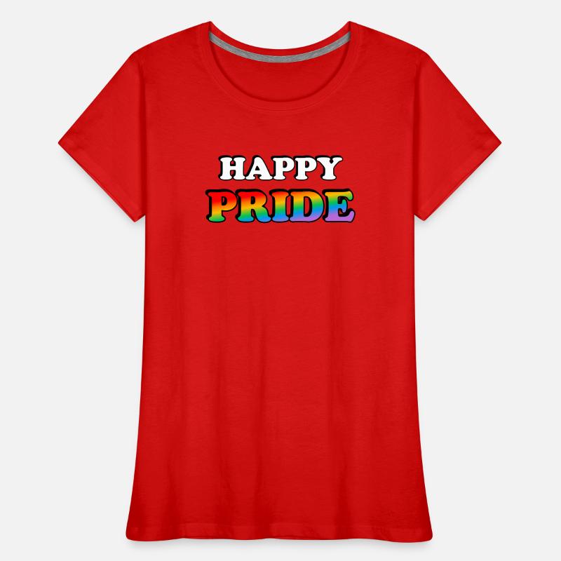 Pride Rainbow Text Design Women's Premium Organic T-Shirt