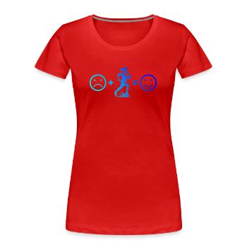Motif emblématique de la course - T-shirt bio Premium Femme - rouge - Devant - Mia (176cm)