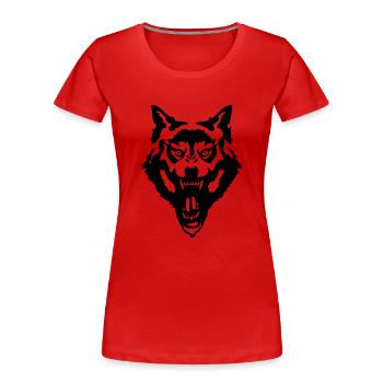 loup-garou - T-shirt bio Premium Femme - rouge - Devant - Mia (176cm)