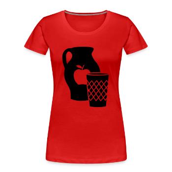 Bembel und Geripptes - Frauen Premium Bio T-Shirt - Rot - Vorne - Mia (176cm)