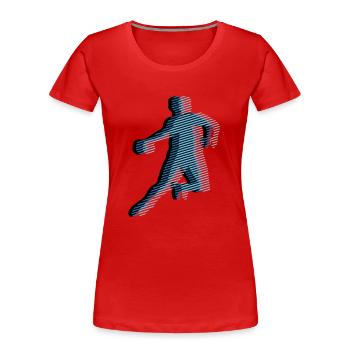 HANDBALL Streifenraster 3C - Frauen Premium Bio T-Shirt - Rot - Vorne - Mia (176cm)