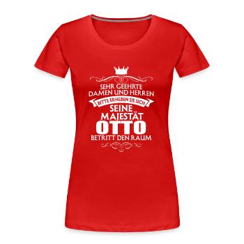 OTTO - Majestät - Frauen Premium Bio T-Shirt - Rot - Vorne - Mia (176cm)