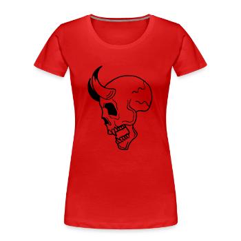 Skull - T-shirt bio Premium Femme - rouge - Devant - Mia (176cm)