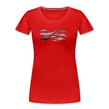 Whales - Whales - Baleines - Mysticeti - Women's Premium Organic T-Shirt - red - Front - Mia (176cm)