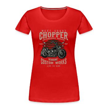 West Coast Chopper - Women's Premium Organic T-Shirt - red - Front - Mia (176cm)