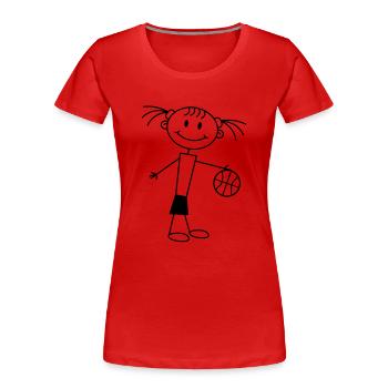 basketball_girl - Frauen Premium Bio T-Shirt - Rot - Vorne - Mia (176cm)