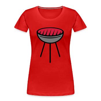 Grill - Women's Premium Organic T-Shirt - red - Front - Mia (176cm)