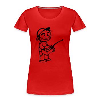 enfant qui utilise radiocommande modélisme - T-shirt bio Premium Femme - rouge - Devant - Mia (176cm)