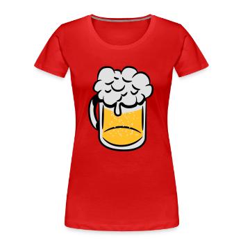 Poignée de boire de la bière - T-shirt bio Premium Femme - rouge - Devant - Mia (176cm)