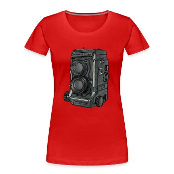 Mamiya C330 - Frauen Premium Bio T-Shirt - Rot - Vorne - Mia (176cm)