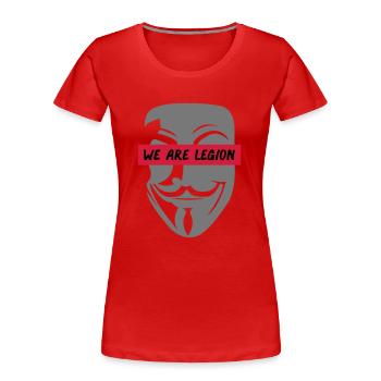 anonymous_we_are_legion_002 - Women's Premium Organic T-Shirt - red - Front - Mia (176cm)