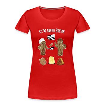 Breton survival kit - Women's Premium Organic T-Shirt - red - Front - Mia (176cm)