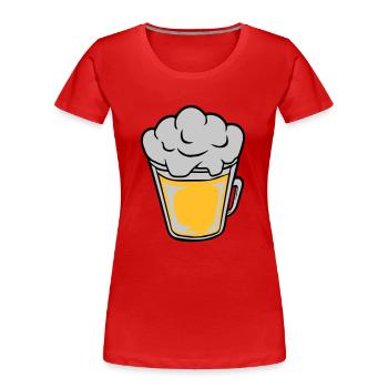 Comic Bier von oben - Frauen Premium Bio T-Shirt - Rot - Vorne - Mia (176cm)