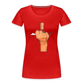 Bad Girl und ihr Korkenzieher - Frauen Premium Bio T-Shirt - Rot - Vorne - Mia (176cm)