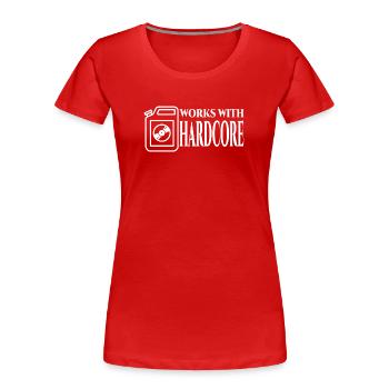 Hardcore- - Frauen Premium Bio T-Shirt - Rot - Vorne - Mia (176cm)