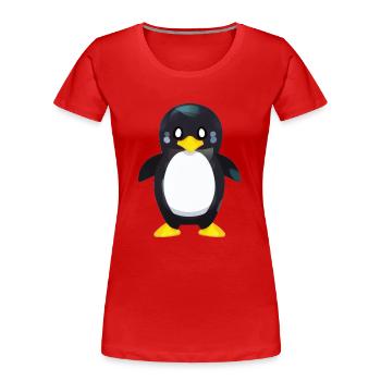 Pinguin Cartoon süß Pingu Tier lustig comic 11 - Frauen Premium Bio T-Shirt - Rot - Vorne - Mia (176cm)