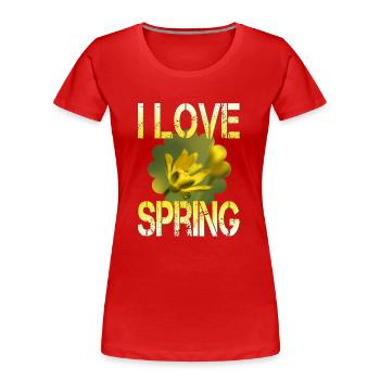 I love spring Frühling - Women's Premium Organic T-Shirt - red - Front - Mia (176cm)