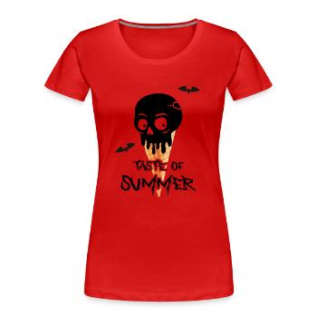 Gothic Ästhetik schwarzer Sommer dark wave - Frauen Premium Bio T-Shirt - Rot - Vorne - Mia (176cm)