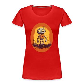 Robot - Frauen Premium Bio T-Shirt - Rot - Vorne - Mia (176cm)