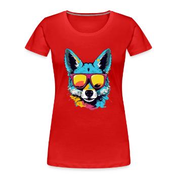 Blue le chacal - T-shirt bio Premium Femme - rouge - Devant - Mia (176cm)